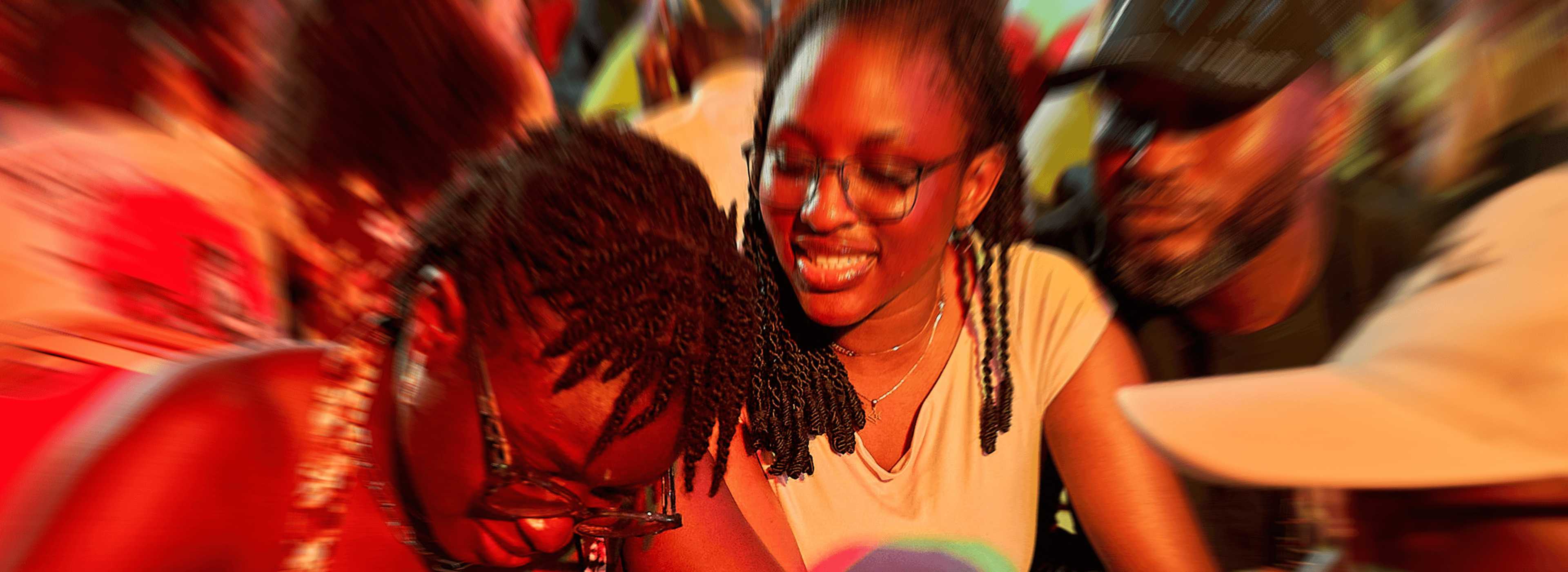 Friends celebrating at a birthday party