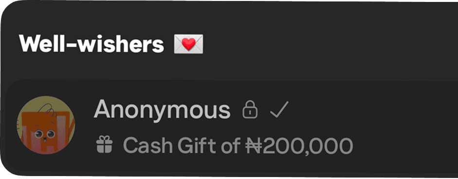 Well-wishers and gifts in Partyverse